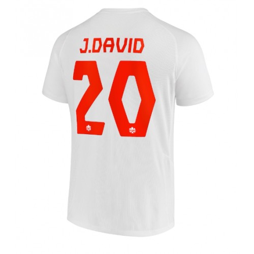 Kanada Jonathan David #20 Koszulka Wyjazdowych MŚ 2022 Krótki Rękaw